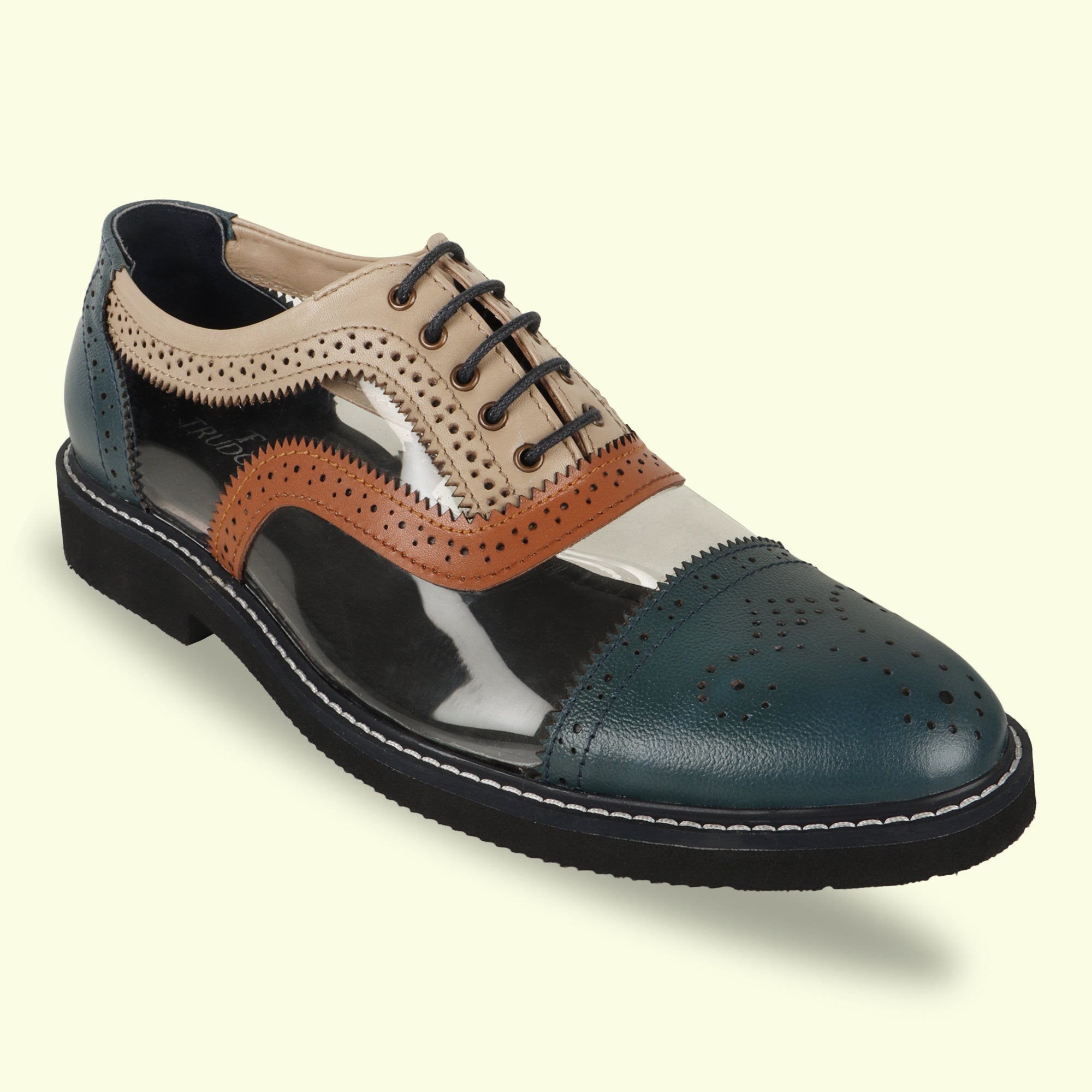 Trudge Blue.Tr Leather Shoe - 4040