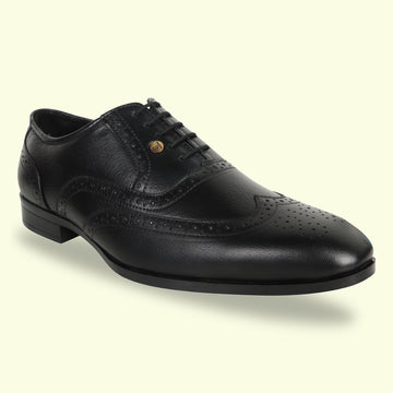 TRUDGE Black Oxford Shoe For Men - 5045